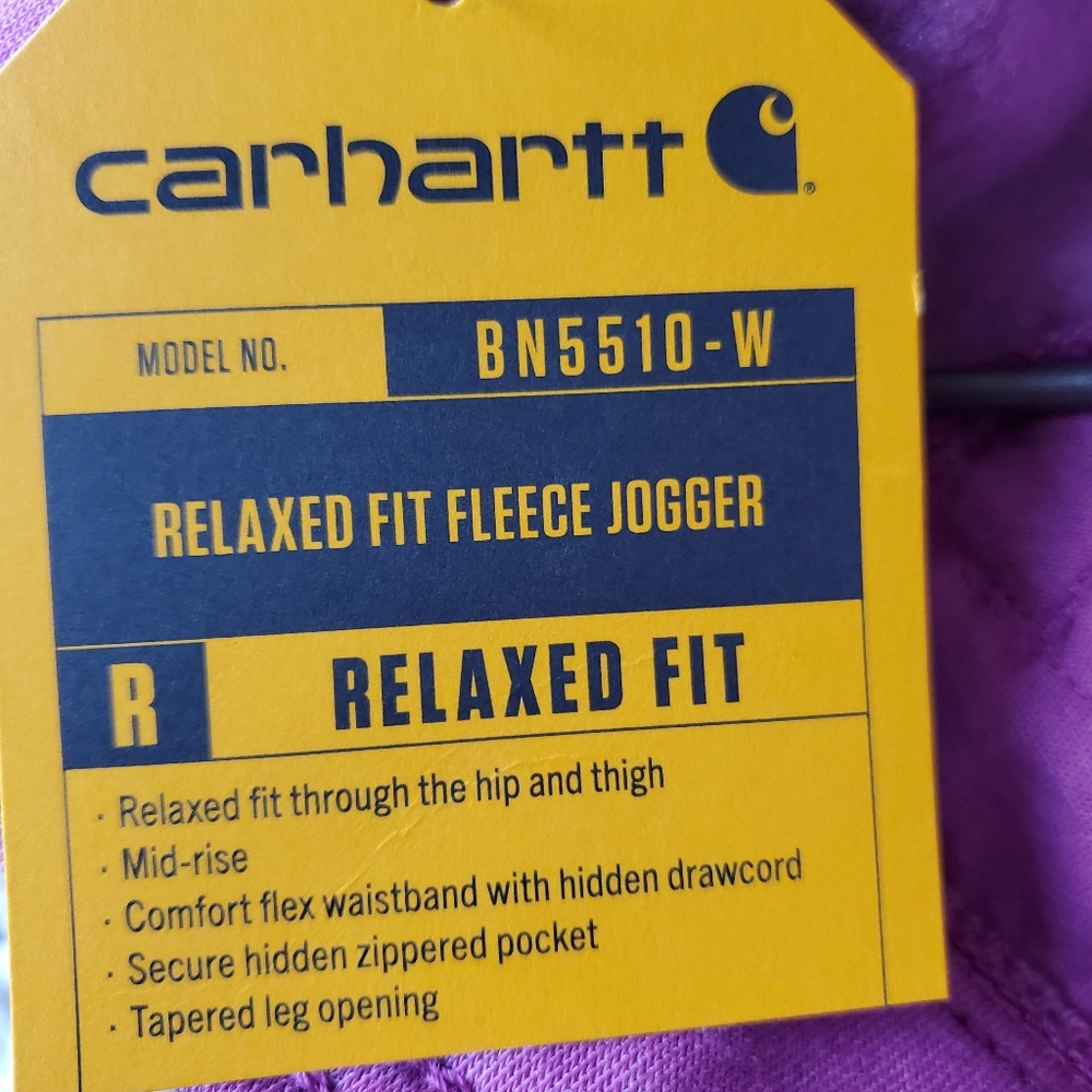 Carhartt womens midrise relaxed fit fleece jogger magenta pink - Picture 6 of 8